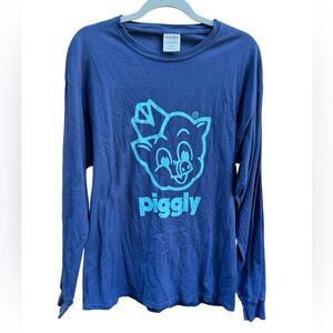 Piggly Wiggly Women's Long Sleeve Big On The Pig HHI SC T Shirt Top Size Large